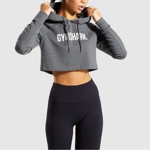 Gymshark Training Cropped Hoodie - Charcoal